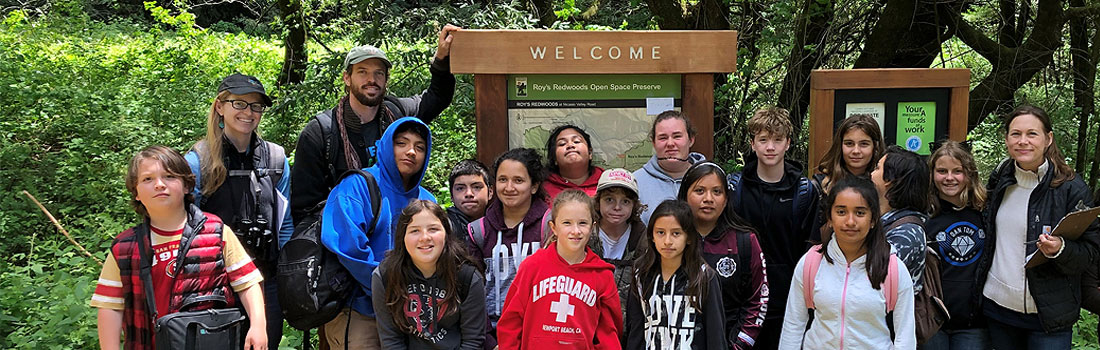 West Marin Environmental Action Committed leads a youth group at Roy's Redwoods
